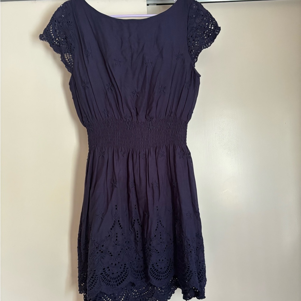 Miami Blue Pleated Mini Sundress